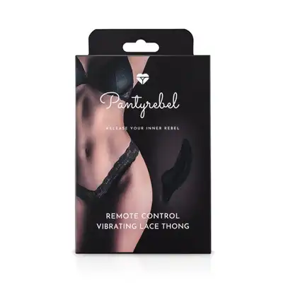 Pantyrebel - Vibrating Lace Thong. Zdalnie sterowane wibrujące koronkowe stringi. Model 02