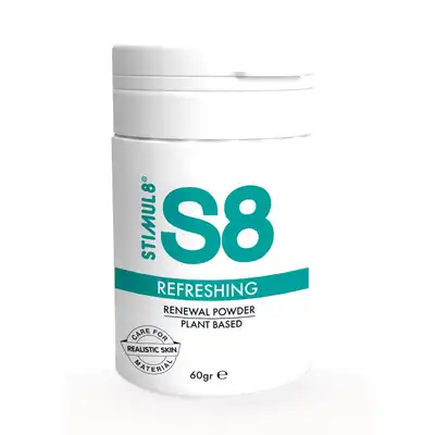 S8 - Renewal Powder. Specjalistyczny puder, który przywraca miękkość i gładkość materiału, sprawiając, że zabawki pozostają jak nowe