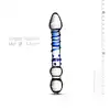 Gildo – Glass Dildo No. 21. Dwustronne szklane dildo z niebieskimi detalami do intensywnej stymulacji