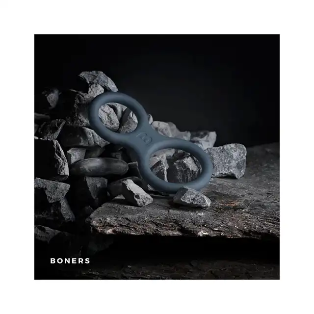 Boners - Silicone Cock Ring And Ball Stretcher. Elastyczny podwójny ring, wzmocnienie i wydłużenie doznań. 