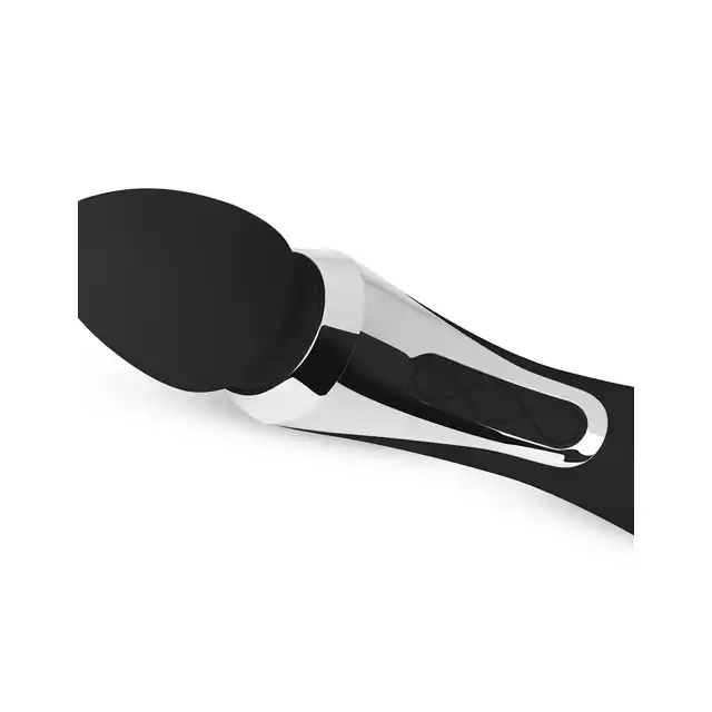 Sway Vibes - Wand Vibrator Black. Magiczna różdżka z ultra miękkiego, aksamitnego silikonu. Elegancki wzór. 