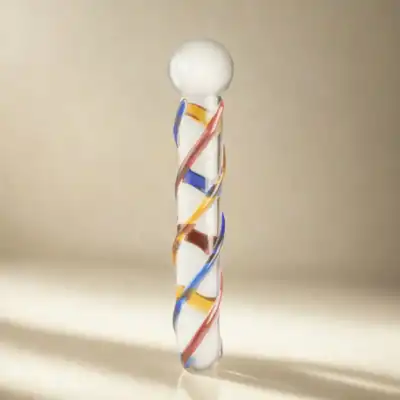Gildo - Glass Dildo No. 10. Dwustronne dildo, różne końcówki. Unikalny design, 18 cm. 