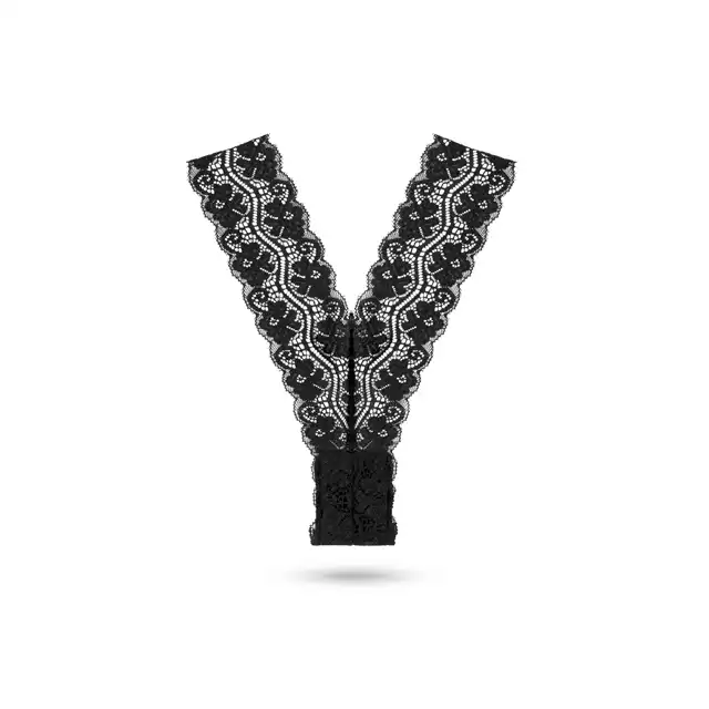Pantyrebel - Vibrating Lace Thong. Zdalnie sterowane wibrujące koronkowe stringi. Model 02
