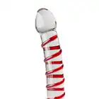 Gildo - Glass Dildo No. 15. Lekko zagięte, szklane czerwone dildo. Podgrzej w ciepłej wodzie dla lepszych doznań. 