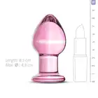Gildo - Pink Glass Buttplug. Piękny, różowy plug analny 8,5 cm. 