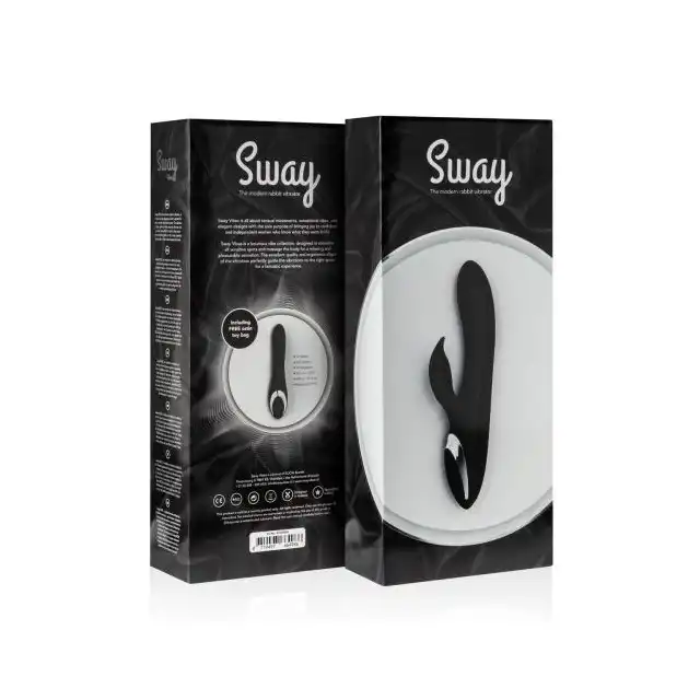 Sway Vibes - No. 2 Black. Elegancki wibrator z króliczkiem. Ultra jedwabisty silikon, piękny design. 