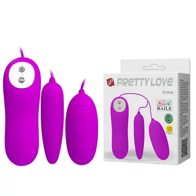Pretty Love - Irma. Podwójny masturbator, waginalne jajko i pocisk analny. 100% silikon. 12 programów. U użyjcie go razem!