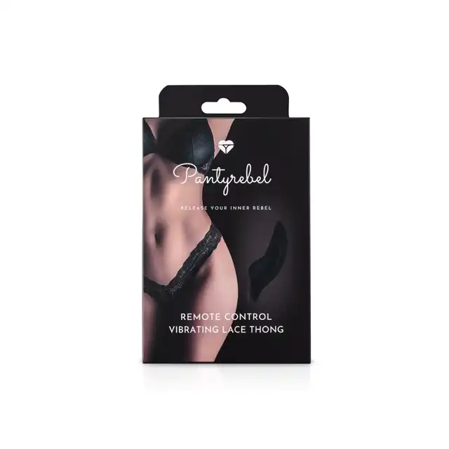 Pantyrebel - Vibrating Lace Thong. Zdalnie sterowane wibrujące koronkowe stringi. Model 02
