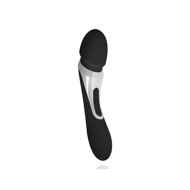 Sway Vibes - Wand Vibrator Black. Magiczna różdżka z ultra miękkiego, aksamitnego silikonu. Elegancki wzór. 