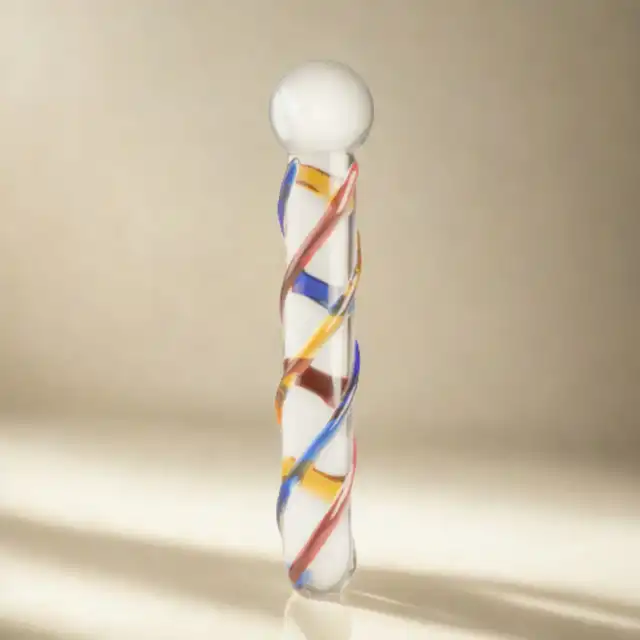 Gildo - Glass Dildo No. 10. Dwustronne dildo, różne końcówki. Unikalny design, 18 cm. 