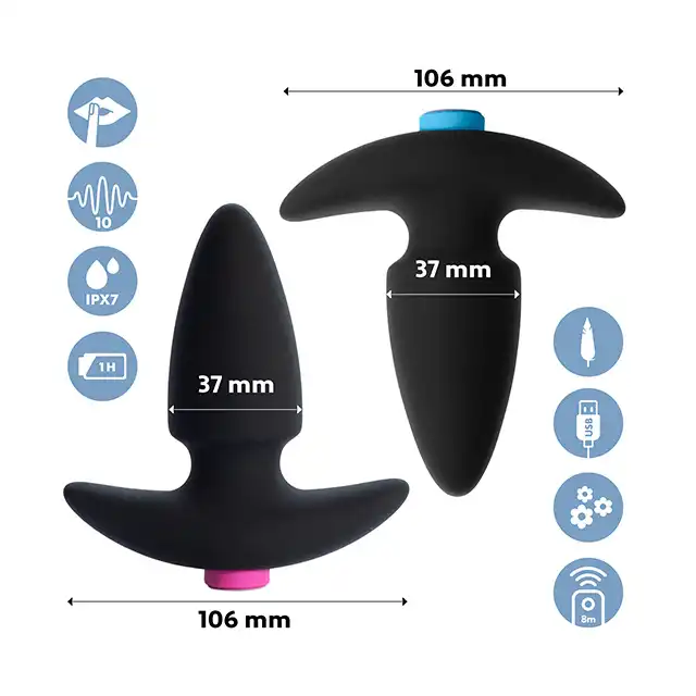 FeelzToys - Funky Butts. Set wibrujących plugów analnych dla par. Sterowane pilotem, nowoczesna rozrywka dla obojga!