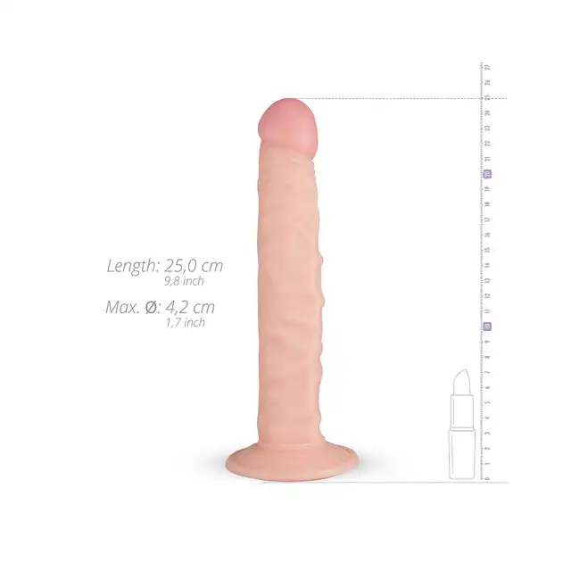 Real Feel - Scott Realistic Dildo. 25 cm miękkie w dotyku dildo. Silna przyssawka. 