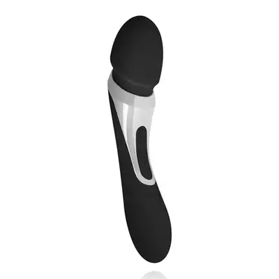 Sway Vibes - Wand Vibrator Black. Magiczna różdżka z ultra miękkiego, aksamitnego silikonu. Elegancki wzór. 