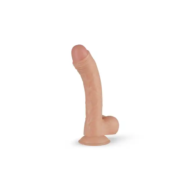 Real Feel - Vince Realistic Dildo. 19,5 cm, super giętki i idealny do szafki nocnej. 