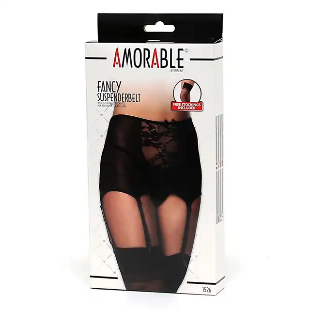 Amorable - Sexy Suspenderbelt Belt. Pończochy, pas i g-stringi w super seksownym zestawie.