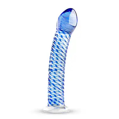 Gildo - Glass Dildo No. 5. Szklane niebieskie dildo, idealne do stymulacji punktu G. 18 cm!