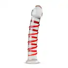 Gildo - Glass Dildo No. 15. Lekko zagięte, szklane czerwone dildo. Podgrzej w ciepłej wodzie dla lepszych doznań. 