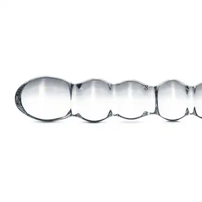 Gildo - Glass Dildo No. 19. Dwustronne, szklane dildo o specjalnej żebrowatej strukturze, 20 cm.