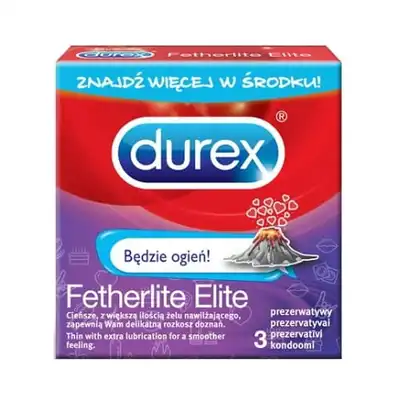 Durex Fetherlite Elite - 3 szt. ultracienkie prezerwatywy easy-on.