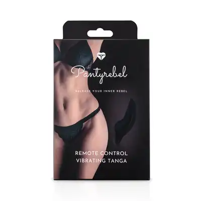 Pantyrebel - Vibrating Tanga. Zdalnie sterowane wibrujące koronkowe majtki z wyciętym tyłem. Model 04