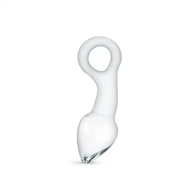 Gildo - Glass Prostate Plug No. 13. Szklany wygięty plug analny dodatkowo stymulujący prostatę. 