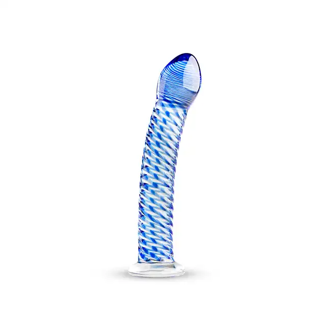 Gildo - Glass Dildo No. 5. Szklane niebieskie dildo, idealne do stymulacji punktu G. 18 cm!