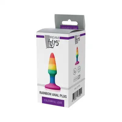 Colorful Love - Rainbow Anal Mini Plug. 9 cm x 2,5 cm -  giętki. Idealny dla początkujących!