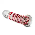 Gildo - Glass Dildo No. 15. Lekko zagięte, szklane czerwone dildo. Podgrzej w ciepłej wodzie dla lepszych doznań. 