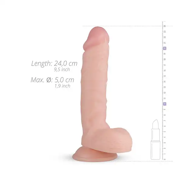 Real Feel - Glynn Realistic Dildo. Realistyczny penis 24 cm długości!