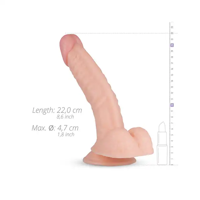 Real Feel - Derek Realistic Dildo. 22 cm realistyczne dildo z mocną przyssawką. 