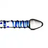 Gildo – Glass Dildo No. 21. Dwustronne szklane dildo z niebieskimi detalami do intensywnej stymulacji