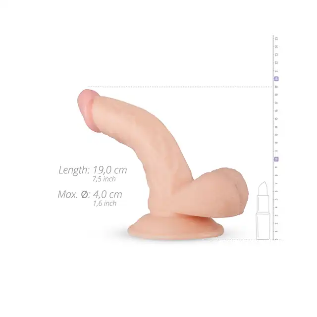 Real Feel - Kevin Realistic Dildo. 19 cm dyskretne i kompaktowe dildo z miękkiego silikonu. 