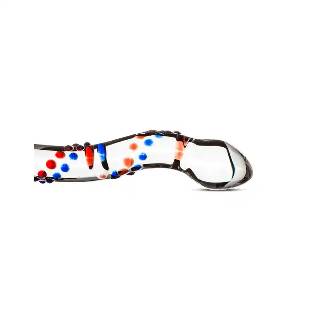 Gildo – Glass Dildo No. 3. Szklane dildo o falistym kształcie z kolorowymi detalami
