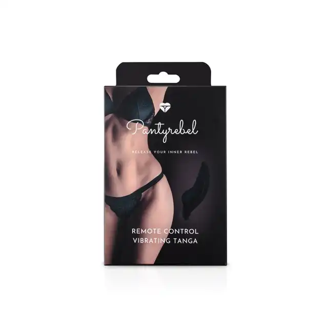 Pantyrebel - Vibrating Tanga. Zdalnie sterowane wibrujące koronkowe majtki z wyciętym tyłem. Model 04