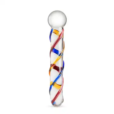 Gildo – Glass Dildo No. 10. Unikalne dwustronne szklane dildo z kolorowymi detalami. 