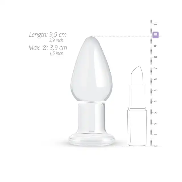 Gildo - Clear Glass Buttplug. Szklana wtyczka analna 9,9 cm!