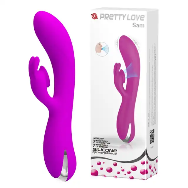 Pretty Love - Sam. Nowa technologia, wibrator z króliczkiem i dodatkowo stymulacją powietrzną! Więcej niż podwójna stymulacja! 