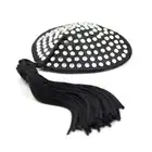 Toyz4Lovers - Heart Nipples Tassels Silver. Czarne nasutniki z frędzlami i srebrnymi kryształkami. 