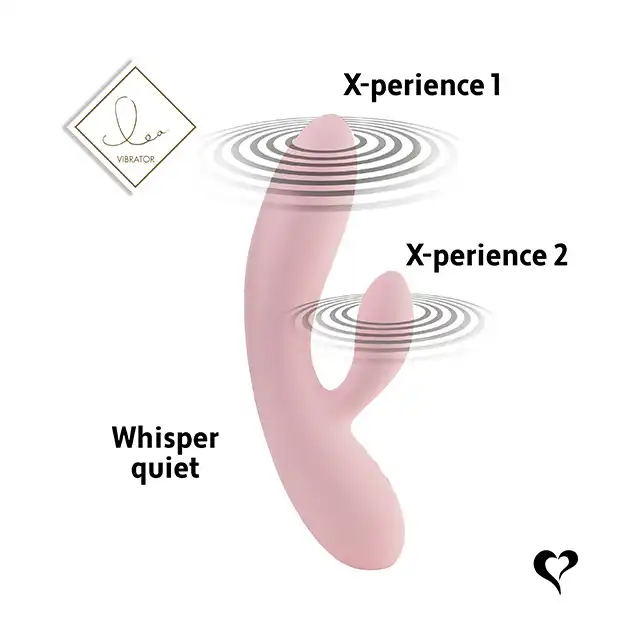 FeelzToys - Lea Rabbit Vibrator Soft Pink. Cichy, przyjemny w dotyku wibrator z króliczkiem, wyprofilowany do stymulacji punktu G. 
