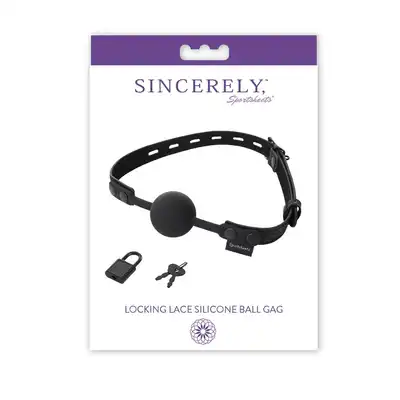 Sportsheets - Ball Gag. Czarny, regulowany knebel. Regulacja paska - silikon i imitacja skóry.