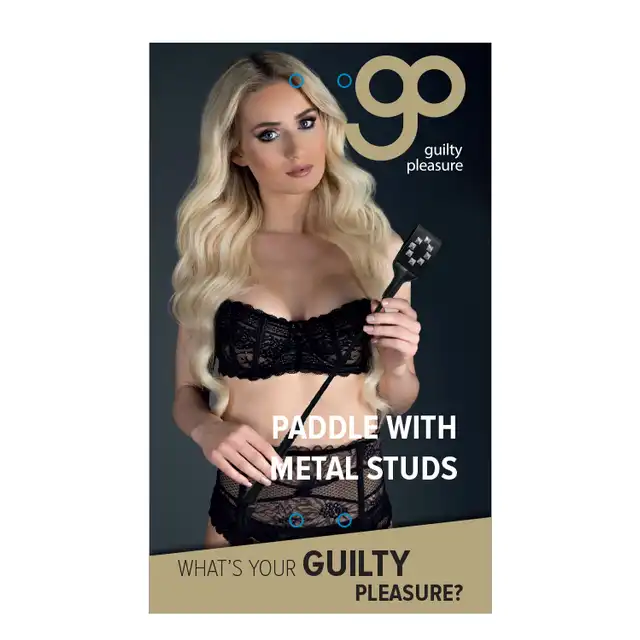 Guilty Pleasure - Riding Crop with Metal Studs. Szpicruta ze skóry ekologicznej. Idealna do klapsów!
