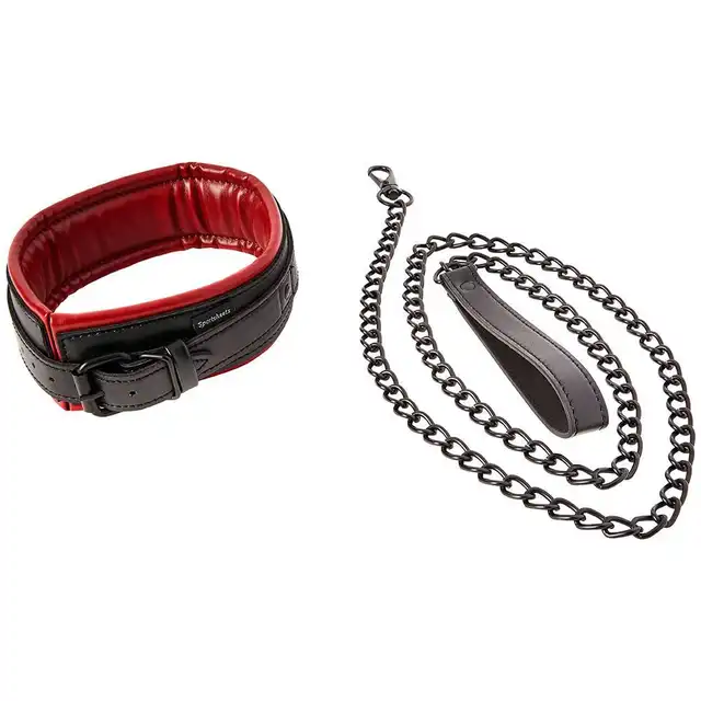Sportsheets - Leash and Collar. Obroża i smycz z wegańskiej skóry. Niesamowity design! 