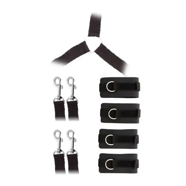 Guilty Pleasure - Luxurious Bed Restraint Cuff Set. Zestaw do krępowania przy łóżku. Regulacja mankietów, wygodne i bezpieczne dla ciała. 
