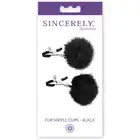 Sportsheets - Sincerely Fur Nipple Clips. Klamerki na sutki z czarnym futerkiem, nowość!