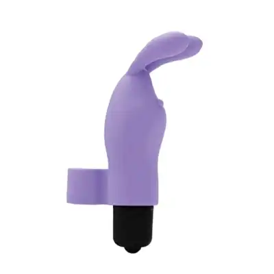 FeelzToys - Finger Vibrator Ring Purple. Słodki wibrujący króliczek na palec.  Najwyższej jakości zabawka w uroczym opakowaniu - torebce!