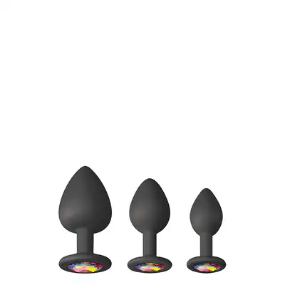 Glams - Spades Trainer Kit. Czarny zestaw treningowy w 3 rozmiarach! Super gładkie, nie zawiera ftalanów. 