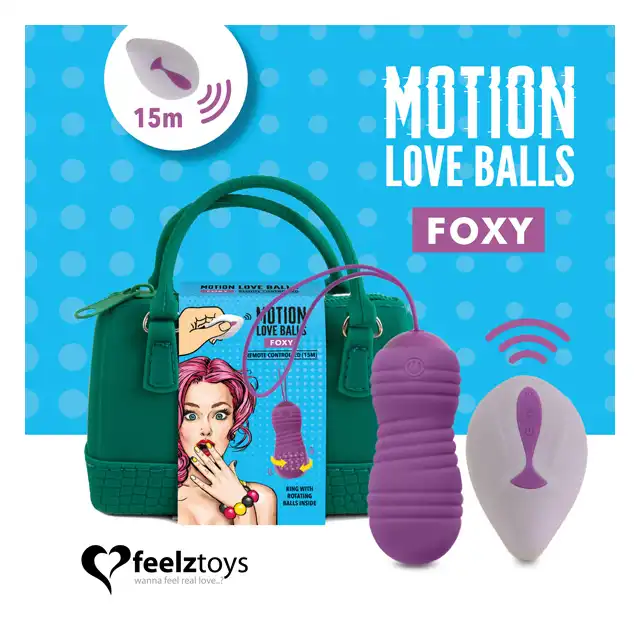 FeelzToys - Remote Controlled Motion Love Balls Foxy. Zdalnie sterowane, obrotowe kulki gejszy. Nowa technologia! Mega sale!
