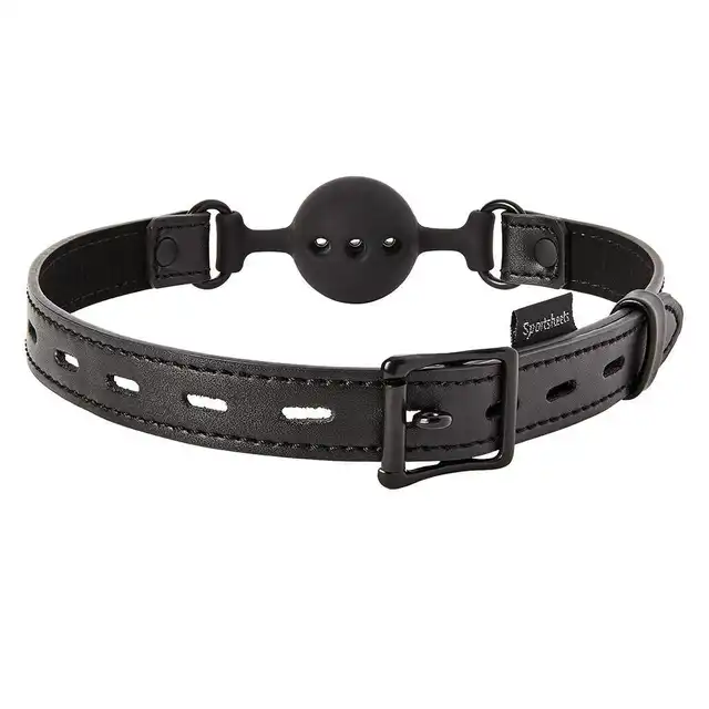 Sportsheets - Breathable Ball Gag. Oddychający, bezpieczny i uniwersalny knebel. Wegańska skóra!