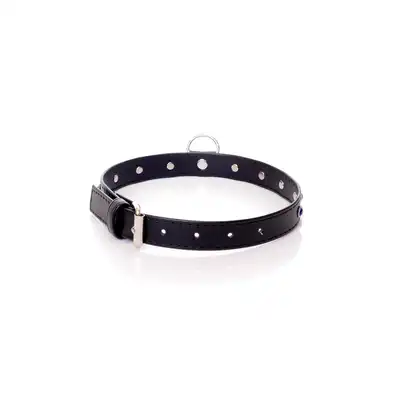 Fetish Boss Series Collar - 2 cm navy blue crystal