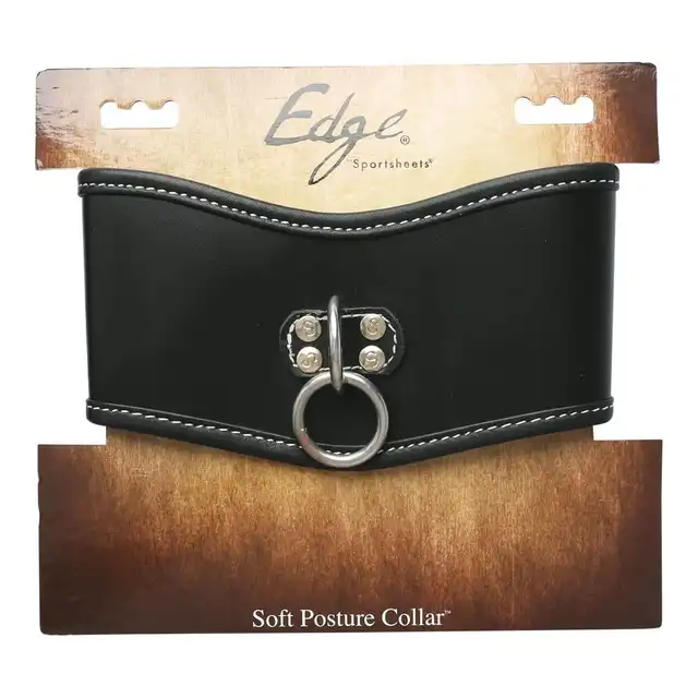 Sportsheets - Edge Soft Leather Posture Collar. Niesamowita obroża z delikatnej skóry. Podkreśla szyję i dodaje pikanterii.. 